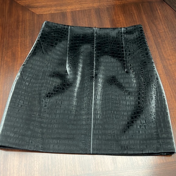 Gauge81 Skirts Gauge8 Luano Croceffect Faux Leather Black Mini